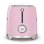 Vintage broodrooster Smeg TSF02PKEU 4 sneetjes, 2 lange sleuven, 1500 W, 6 bruiningsstanden, pastelroze