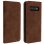 Avizar Funda Cartera con Función Soporte Marrón Oscuro para Samsung Galaxy S10 Plus