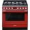 Smeg Portofino CPF9GPR Cocina de Gas 6 Zonas + Horno Pirolítico Roja
