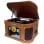 Tocadiscos Sunstech PXRC52CD 5W RMS Bluetooth Trazione Diretta CD Cassette MP3 Legno
