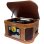 Tocadiscos Sunstech PXRC52CD 5W RMS Bluetooth Tracción Directa CD Cassette Radio Madera