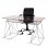 Office Mesa Oficina de Cristal con Caballetes Cromados 130x70cm