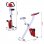 HomCom Bicicleta de Fitness Plegable Blanca/Roja