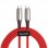 Baseus Water Drop-Shaped Lamp Cable USB Tipo-C a Tipo-C QC 3.0 PD 2.0 60W 1m Rojo