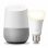 Pack Google Home Altavoz Inteligente + Philips Hue White Bombilla LED E27 9W Blanco Cálido