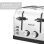 Grille-pain Prixton Bianca 4 fentes extra-larges 1900 W 7 niveaux Décongélation Réchauffage Inox