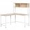 HomCom Mesa Escritorio con Estantes 140x125x149 cm Madera/Blanco
