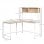 HomCom Mesa Escritorio con Estantes 140x125x149 cm Madera/Blanco