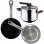 Bergner Professional Chef Platinum Set 2 Sartenes de Aluminio 20 y 24cm + Olla a Presión 5L