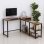 Homcom Mesa de Oficina en Forma de L con Estantes 152x152x78cm Nogal