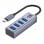 Maillon Premium HUB Typ-C 3.1 4 in 1 Aluminium Silber