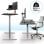Duronic TM23GY Marco de Escritorio Eléctrico Elevable con Altura Ajustable 60 a 125cm Gris