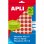 Apli 02732 Etiquetas Adesivas Circulares 10mm Vermelho