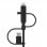 Belkin Cable USB-A a Micro-USB con Adaptador Lightning y Adaptador USB-C 1m Negro