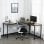 HomCom Mesa Esquinera de Oficina 150x150x75cm Madera Rústica