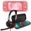 Nintendo Switch Lite Coral + Set Transporte Gris + Headset