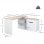 HomCom Mesa Giratoria con Armario y Cajones 140x117x76cm Blanco/Madera