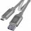 SilverStone CPU05C-500 Cable Nylon USB-C a USB-A Macho/Hembra 0.5m Carbón