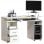 HomCom Mesa de Ordenador con Bandeja Extraíble 120x55x85cm Blanco