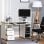 HomCom Mesa de Ordenador con Bandeja Extraíble 120x55x85cm Blanco