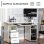 HomCom Mesa de Ordenador con Bandeja Extraíble 120x55x85cm Blanco