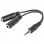 Lanberg Adaptador 1xJack 3.5mm para 2xJack 3.5mm Macho/Fêmea 10cm Preto