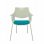 Piqueras y Crespo Saceruela Pack de 3 Sillas Carcasa Blanca Asiento Azul