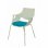 Piqueras y Crespo Saceruela Pack de 3 Sillas Carcasa Blanca Asiento Azul