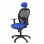 Piqueras y Crespo Jorquera Silla Malla Negra Asiento Bali Azul con Cabecero Fijo