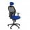 Piqueras y Crespo Jorquera Silla Malla Negra Asiento Similpiel con Cabecero Fijo Azul