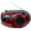 Radio CD Aiwa BoomBox BBTC-550RD 6W RMS Bluetooth Cassette AUX MP3 Rood
