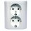 Simon Brico Base Enchufe de Pared Doble Empotrable Blanco