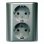Simon Brico Base Enchufe de Pared Doble Empotrable Gris