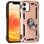 Coque rigide cool en or rose avec anneau pour iPhone 12 Mini
