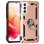 Coque rigide cool en or rose avec anneau pour Samsung G990 Galaxy S21