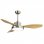 Ventilateur de plafond Fabrilamp Hayate avec lumière et télécommande 70 W Nickel/Hêtre