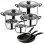 San Ignacio Cune Batería de Cocina 8 Piezas + 3 Sartenes Aluminio Prensado