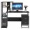 Homcom Mesa de Escritorio para PC 133x55x123cm Negro/Gris