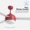 Universal Blue Vento Ventilador de Techo WiFi con Luz LED y Mando Aspas Reversibles 70W Rojo/Madera/Blanco