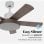 Universal Blue Levante 4048 Ventilador de Techo con Luz LED y Mando Aspas Reversibles 60W Blanco/Madera