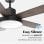 Universal Blue Levante 4048B Ventilador de Techo con Luz LED y Mando Aspas Reversibles 60W Negro/Madera