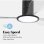 Universal Blue Pruga Ventilador de Techo con Luz LED y Mando 60W Negro/Transparente