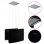 VidaXL Campana Decorativa de Isla 55cm D Cristal Negro