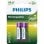 Philips Pack 2 Pilas Recargables 2600mAh AA HR6