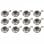 VidaXL Pack 12 Focos LED Solares para Exterior Redondos Plata