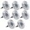VidaXL Pack 8 Focos Solares LED de Suelo Acero Inoxidable