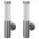 VidaXL Confezione da 2 Lampade da Parete per Esterni Cilindro in Acciaio Inox 60W E27