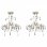 VidaXL Lampe Lustre en Cristal 3xE14 Blanc 2 Unités
