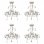 VidaXL Lampe Lustre en Cristal 3xE14 Blanc 4 Unités