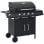 VidaXL Barbacoa de Gas 4+1 Fogones Negra